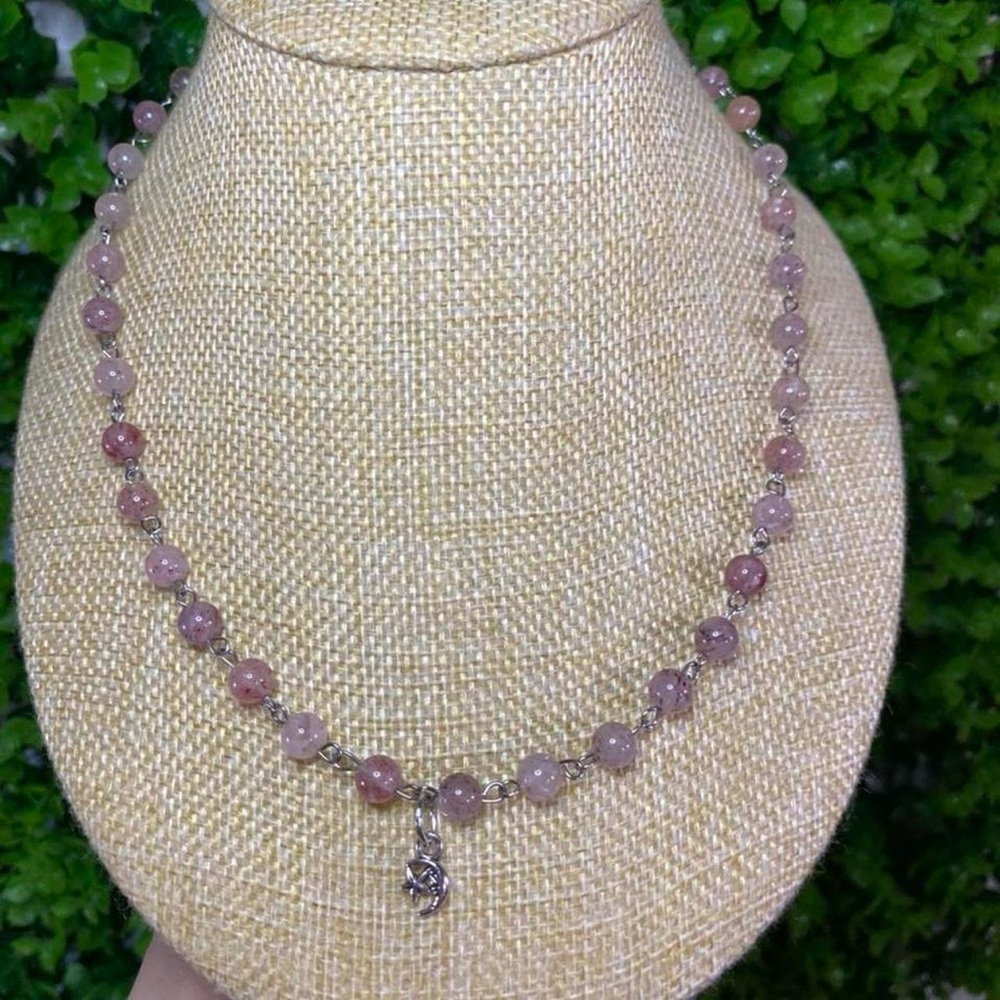 Strawberry Quartz Beaded Necklace